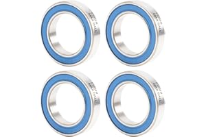 FUSHIBEARING Lot de 4 roulements industriels VRS MAX 6802 - Dimensions : 15 x 24 x 5 mm - En acier chromé bleu scellé avec de la graisse - Roulement à billes complet pour moyeu Pivot