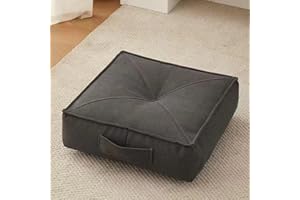 YOUGANG Cuscino rialzo extra spesso 15 cm, rotondo/quadrato, 100% cotone, per poltrona, auto, ufficio, sedia per anziani postoperatori, sedia a rotelle (quadrato, grigio scuro, 40 x 40 x 15 cm)