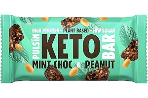 Pulsin - Keto Protein Bars - Mint Choc - 50g x18 - 12.7g Protein, 16.0g Fat, 8.5g Carbs - Gluten Free, Plant Based, Palm Oil Free & Dairy Free Snack Bar