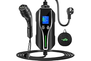 FNRIDS Cavo Ricarica Auto Elettrica Tipo 2, 8M Caricatore EV Tipo 2 Portatile, 6/8/10/13/16A Corrente Regolabile,Ricarica ritardata,Cavo Caricabatterie per Auto Elettrica con Borsa