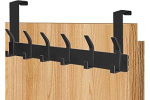 AUXHCYL Türhaken zum Einhängen, Kleiderhaken Tür Einhängen für Platzsparend, Türgarderobe zum Einhänge von Kleidung, Handtüchern und Hüten, Praktischer Tür Garderobe(Schwarz)