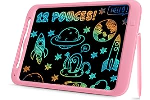 Tablette D‘écriture LCD Coloré, Nestling® 12 Pouces Tablette Dessin Enfants, Ardoise Magique, Tablette Magique Enfant Effaçable, Tablette Enfants Garçons Jouet Fille 3 Ans, Cadeaux Enfant 2-7 Ans