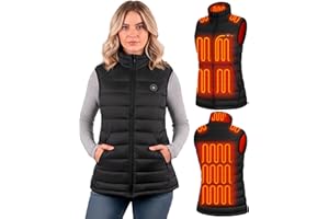 XINSONYUELL Heated Gilet Womens with Power Bank 16000mAh 7.4V, Heated Vest for Women with 15 Heating Zones, Electric Heating Gilet for Outdoor Sport