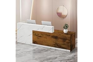 CCUKTFN Empfangstheke mit Stauraum und offenen Fächern, Empfangstresen für Empfang, 100–240 cm Tresen für Geschäft, Salon, Studio, Empfangsbereich & Kasse