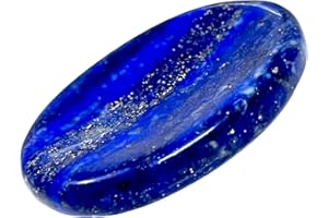 P&R:UK Soothing Lapis Lazuli Thumb Stone - Natural Crystal for Chakra Balancing, Reiki Healing, Stress & Anxiety Relief - Oval Shaped Palm & Pocket Worry Stone for Meditation & Energy Work