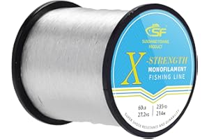 SF Monofilament Fishing Line with Spool Strong Mono Nylon Leader Line 8/10/12/15/20/25/30/40/50/60LB Clear/Green Fishing Wire Saltwater Freshwater for Fishing Hanging Decorations Craft Balloons