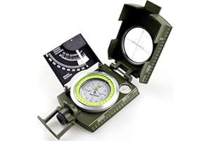 AOFAR AF-4074 Military Compass for Hiking,Lensatic Sighting Waterproof,Durable,Inclinometer for Camping,Boy Scount,Geology Activities Boating