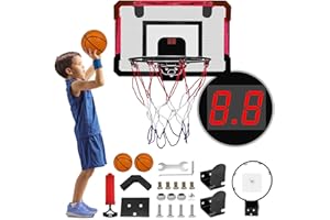 CKBUITY Basketball Hoop Indoor for Kids, Mini Basketball Hoop For Bedroom Door, Wall Mounted Basketball Hoop for Kids Adults Teens