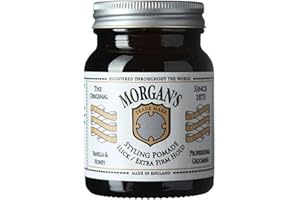 Morgan's Pomade Pomade pour Looks Lisses, Haute Brillance et Forte Tenue, Convient aux Cheveux Épais et Indisciplinés, Parfum Vanille & Miel 100g