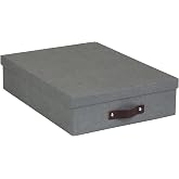 Bigso Box of Sweden Document Organizer for A4 Folios Brochures etc &ndash; Storage Box with Lid and Label &ndash; Desktop Organizer in Fi