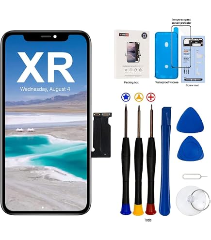 Xlhama Écran LCD Display Vitre Tactile numérique Remplacement pour iPhone 6 Noir Complet avec Kit d'Outils Protection d'écran 4.7'' Pouces sans Bouton Home