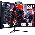 Z-Edge 24 Inch Curved Gaming Monitor 180Hz 1ms MPRT, 16:9 Full HD 1080P LED Monitor, VA Panel, 300cd/m² Brightness, FreeSync, HDMI & DisplayPort - Black