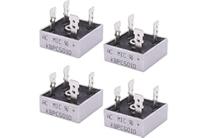 Taiss / 4Pcs KBPC5010 Bridge Rectifier 1000V 50A AC to DC Full Wave Single Phase Metal Housing