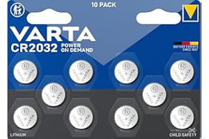 VARTA Piles Bouton CR2032, lot de 10, Power on Demand, Lithium, 3V, emballage sécurisé pour les enfants, pour appareils Smart Home, clés de voitures [Exclusif sur Amazon]