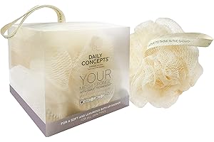 Daily Concepts Daily Mesh Sponge for a Luxurious Bath or Shower Experience for that Gentle Pampering Embrace, Suitable for All Skin Types 89g