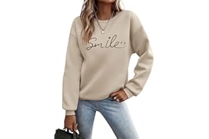 Minetom Pullover Damen Herbst Winter Sweatshirt Rundhals Langarm Pulli Frauen Oberteil Sweatshirts ohne Kapuze
