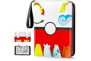 ALLMAY Kompatibel mit Karten Sammelalbum, Sammelkarten Album, Wasserdicht PU Leder Kartensammlung, 50 Seiten 400 Karten Kapazität, Kompatibel mit MTG, Yu-Gi-Oh Karten