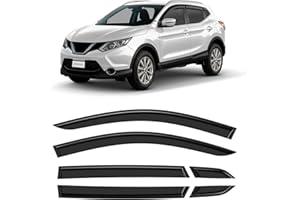 CLIM ART Adhes Deflectores de Aire para/Compatible con Nissan Qashqai 2013-2021 J11 - Deflectors Ventanilla - Accesorios Coche - Derivabrisas - Deflectores de Viento -Cortavientos Ventana Coche - 6ud