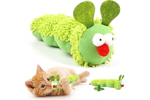 PELLINCH Giocattolo di erba gatta 2 pezzi bruco, giocattolo da masticare per gatti, giocattolo interattivo, giocattolo per gatti auto-occupazione, erba gatta da dentizione masticare per gatti domestici