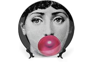 SKYRUG Lina Cavalieri - Piatto decorativo Fornase, da appendere alla parete, con staffa e speciale gancio a molla, stile 32,3 cm