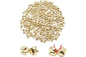 Rebanky 150 Piezas Cascabeles Pequeños Dorados Cascabel Metal Campanas Pequeñas de Metal Cascabeles Navidad para Manualidades Decorativas