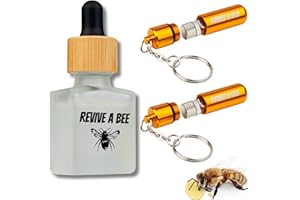 Revive a Bee Gift Box, 2 x Bee Revival Kit Keyrings, 1x Refill Bottle & Plantable Seed Paper, Gift For Eco-Conscious Nature Lovers