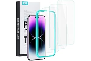 ESR Folia ochronna kompatybilna z iPhone 14 Pro, praktyczna ramka wyrównująca, wojskowa ochrona, bardzo wytrzymała, odporna na zarysowania, 3 sztuki