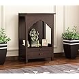 SHREE NATURAL® Wooden Home Temple Pooja Mandir With 1 Drawer for Storage and Decoration | Pooja Mandap | Solid Wood Temple for Decor (Walnuts)