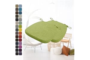 ‎KIMGULL Kimgull 2er Set Stuhlkissen mit Bändern Bequeme Waschbare Rutschfestes Sitzkissen Ideal für zu Hause und Gartendekoration, viele Farben und Größen zur Auswahl (40x38x5CM Obst GrüN)