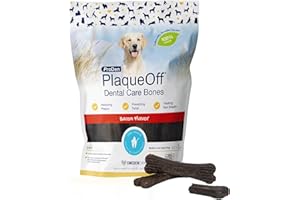 ProDen PlaqueOff 13 Dental Bones for Medium & Large Dogs, Tartar, Plaque & Bad Breath Remover, Improves Overall Oral Health Flavour (Bacon)