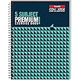 Luxor 5 Subject Spiral Premium Exercise Notebook, Single Ruled - (18cm x 24cm), 250 Pages