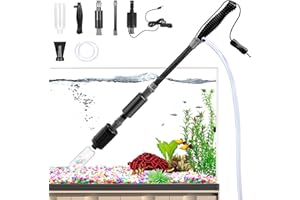LIFEJXWEN 4 in 1 Elettrico Detergente per Acquario, Pulitore per Ghiaia Acquario Elettrico Cambio Automatico dell'Acqua, Sifone Acquario per Cambio Acqua e Lavaggio Sabbia