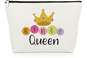 Gevody Bingo Gifts for Women Bingo Lovers Makeup Bag for Girl Best Friend Sister Player Cosmetic Bag Gambling Present Mothers Day Birthday Christmas Graduation Present for Casino Lovers Travel Pouch