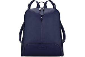 S-ZONE 14 Inch Laptop Women Genuine Leather Backpack Fashion Rucksack Purse Casual Shoulder Ladies Travel Bag