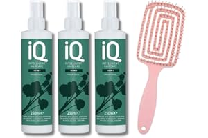 DCF SUCCESS iQ Intelligent Haircare 10-in-1 (250ml, Pack of 3) with Professional Detangling Brush - For Moisturizing, Hydrating, Detangling, and Controlling Frizz – Suitable for All Hair Types, Shine and Radiance