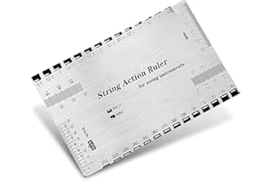 AEAOCVO Jauge de hauteur de corde de guitare, règle de guitare en acier inoxydable, règle de jauge d'action de corde de guitare, outils de guitare pour guitares électriques et acoustiques basses