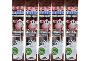 Quick Milk Schokolade 5 Beutel mit je 5 Halmen Magische Milch Trinkhalme Strohhalme