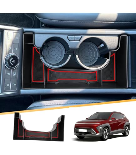 Housse Accoudoir Central GAFAT Pour Hyundai Kona SX2 2024-2025 - Cuir PU Blanc - Protection Console
