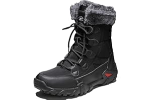HANANI Mens Snow Boots Winter Snow Boots Non-Slip High Top Outdoor Shoes Hiking Walking Shoes Warm Waterproof