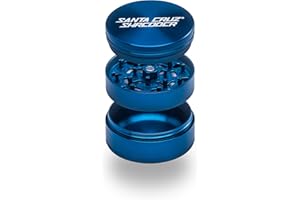 Santa Cruz Shredder Kräutermühle aus Metall, gerändelte Oberseite für stärkeren Halt, 3-teilig, groß, 6,9 cm, Blau