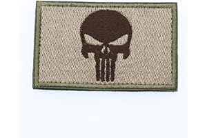 Cobra Tactical Solutions Punisher Tête de Mort Skull Ecusson Brodé Patch Tactique Moral Militaire Applique Emblème Insignes Fastener à Crochet et Boucle Airsoft Paintball Cosplay