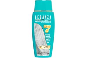 ‎LEGANZA Leganza Natürliches Balsam Haarfärbemittel Farbe Silberblond Nº 92 | Ammoniakfreies Haarfärbemittel | Angereichert mit 7 Natürlichen Ölen | 150 ml