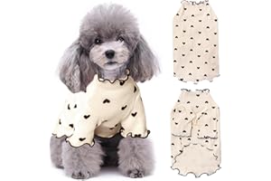 UXCLISHE Dog Clothes for Small Medium Dogs Cat, Summer Dog T-shirt Dogs Pyjamas Stretchy Long Sleeve Pet Outfit Soft Puppy Clothes Breathable Pet Tee Shirt Dress for Chihuahua Shih Tzu Yorkshire