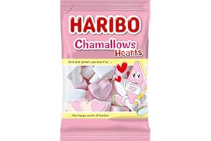 Haribo Chamallows Hearts, Caramelle Marshmallow A Forma Di Cuore, Ideale Per San Valentino - 175gr