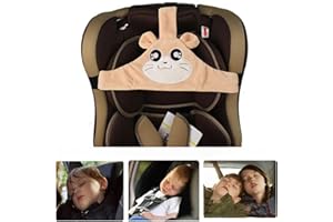PEIDOG Support de tête de siège auto pour bébé, ceinture fixe pour siège de voiture, soulagement du cou, sangle de tête pour tout-petits enfants et nourrissons (marron)