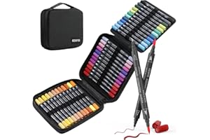KEMYR 36 Farben Dual Brush Pen set,Filzstifte Dicke und Dünne,Malstifte für Erwachsene,Farbstifte für Bullet Journal, Kalligraphie, Manga, Malbücher und Handlettering