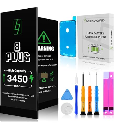 Elephantstory Batteria per iPhone 8 Plus, 6500 mAh Alta Capacità 0 Cicli Batteria ai Polimero agli ioni di litio per Modello A1864 A1897 A1898 con Kit di Strumenti di Riparazione e Guida