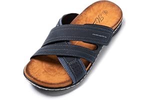 JOMIX Ciabatte Uomo Estive Mare Spiaggia Sandali Uomo in Eco-Pelle