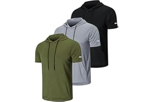 HUAKANG 3 Piezas Camiseta Deporte Hombre Camisetas Manga Corta Hombre de Secado Rápido para Gimnasio Running Fitness