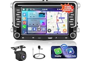 FULUKU 8 Core 4+64G Android Autoradio für VW Golf 5 6 Polo Tiguan Passat Touran Caddy T5 Trasporter Skoda Seat Wireless Carpaly&Android Auto, 7'' Bildschirm Radio USB/Type-C/Bluetooth 5.0/Rückfahrkamera/FM